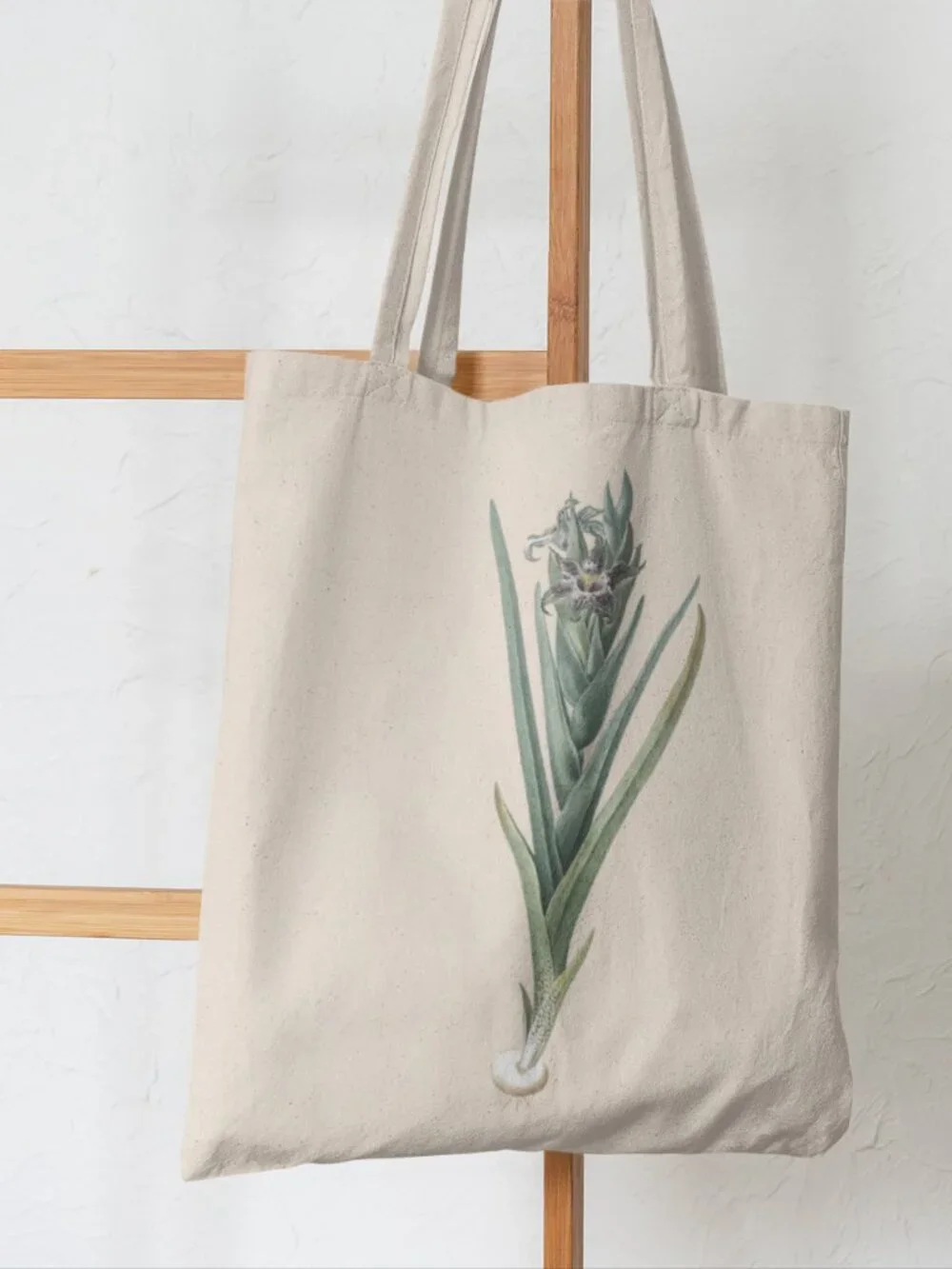 Spider Iris Vintage Floral Print Graphic Canvas Tote Bag